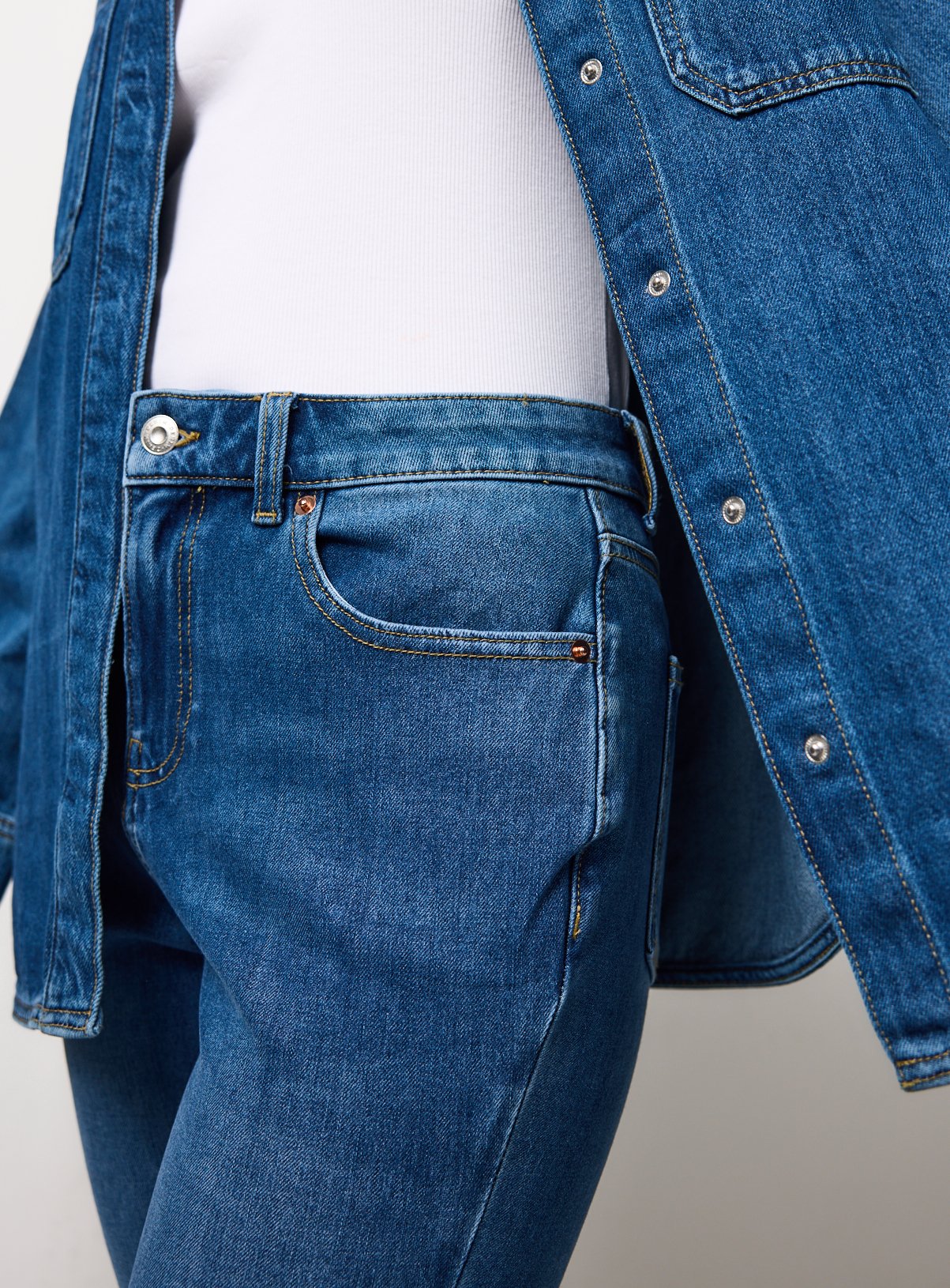 Mid Blue Denim Slim Fit Flares 8R - Image 2 thumbnail